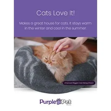 iPrimio Natural Wool Cat Cave Bed - Cozy & Eco-Friendly