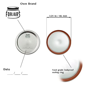 Premium FORJARS Wide Mouth Canning Lids - 48 Pcs