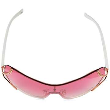 Southpole womens 454sp Metal Temple Rhinestone UV Protective Shield Sunglasses for Women Trendy Gifts Women 120 mm, Rose Gold, mm US