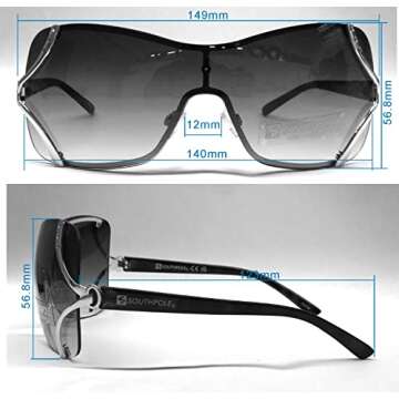 Southpole womens 454sp Metal Temple Rhinestone UV Protective Shield Sunglasses for Women Trendy Gifts Women 120 mm, Rose Gold, mm US