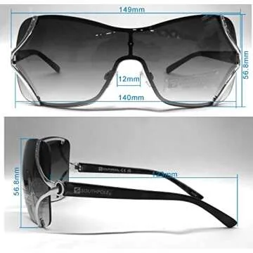 Southpole womens 454sp Metal Temple Rhinestone UV Protective Shield Sunglasses for Women Trendy Gifts Women 120 mm, Rose Gold, mm US