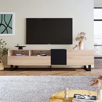 Virubi Modern TV Stand for TVs Up to 80 Inch with Storage