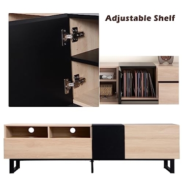 Virubi Modern TV Stand for TVs Up to 80 Inch with Storage