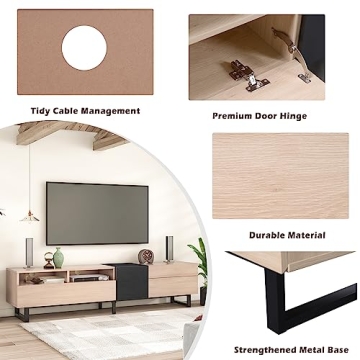 Virubi Modern TV Stand for TVs Up to 80 Inch with Storage