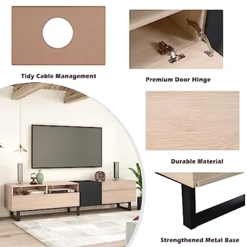 Virubi Modern TV Stand for TVs Up to 80 Inch with Storage