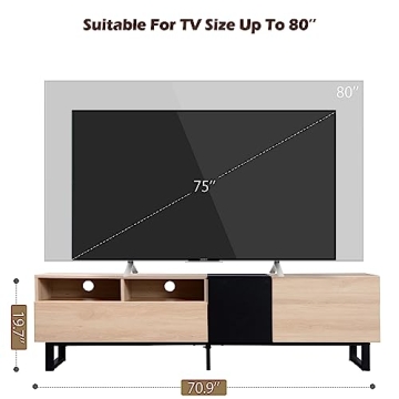 Virubi Modern TV Stand for TVs Up to 80 Inch with Storage