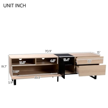Virubi Modern TV Stand for TVs Up to 80 Inch with Storage