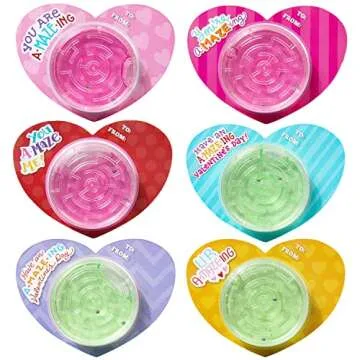 JOYIN Valentine Slime Packs for Kids - 24 Maze Boxes