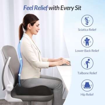 ZIKEE Ergonomic Seat Cushion for Pain Relief and Comfort