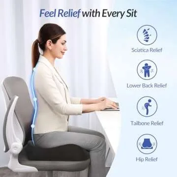 ZIKEE Ergonomic Seat Cushion for Pain Relief and Comfort