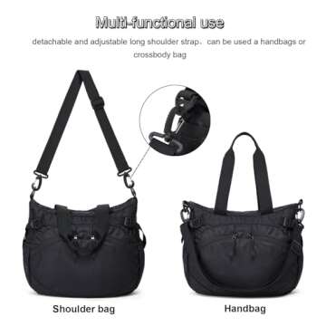 forestfish Small Gym Tote Bag, Carry on Luggage Handbag Shoulder Bag Lightweight Waterproof