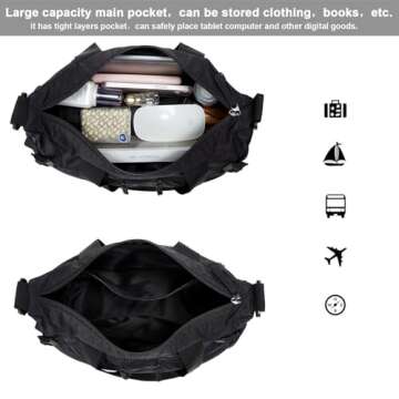 forestfish Small Gym Tote Bag, Carry on Luggage Handbag Shoulder Bag Lightweight Waterproof