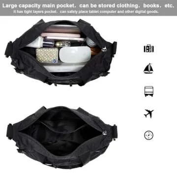 forestfish Small Gym Tote Bag, Carry on Luggage Handbag Shoulder Bag Lightweight Waterproof