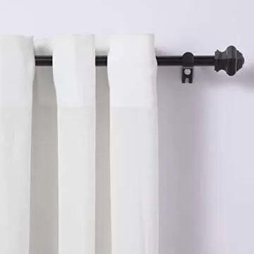 Thestoa Curtain Rods for Windows 32-48 inch, 5/8"Black Curtain Rods, Stainless Steel Heavy Duty Curt...
