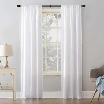 Thestoa Curtain Rods for Windows 32-48 inch, 5/8"Black Curtain Rods, Stainless Steel Heavy Duty Curtain Rods for Bedroom, Living Room, Outdoor Curtain Rod Black