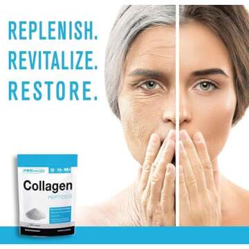 PEScience Collagen Peptides Powder, Hydrolyzed Collagen Protein with Vitamin C, 30 Servings, Unflavored, Supports Hair, Skin, and Nails