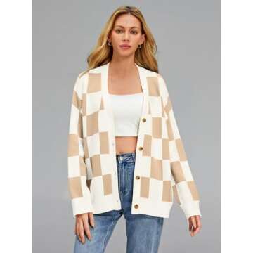 LILLUSORY Women Oversized Cardigan Sweater 2025 Fall Outfits Cloth Fashion V Neck Knit Button Front ...