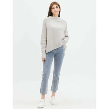 Mock Neck Cozy Sweater - Oversized Soft Long Sleeve