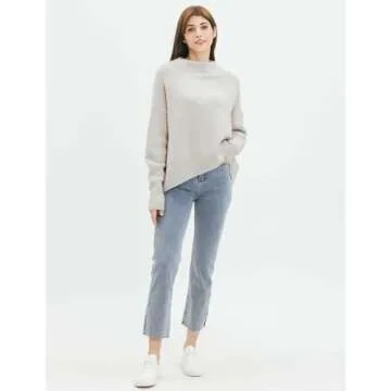 Mock Neck Cozy Sweater - Oversized Soft Long Sleeve