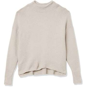 Mock Neck Cozy Sweater - Oversized Soft Long Sleeve