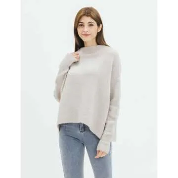Mock Neck Cozy Sweater - Oversized Soft Long Sleeve