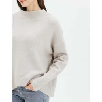 Mock Neck Cozy Sweater - Oversized Soft Long Sleeve