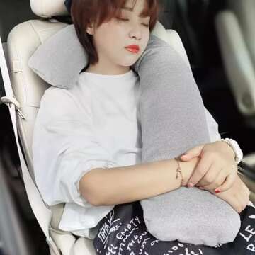 SUNSHE Travel Neck Body Pillow for Car Sleeping, Travel Gifts J Pillow Road Trip Essentials for Adul...