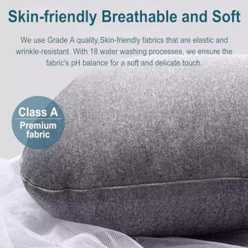 SUNSHE Travel Neck Body Pillow for Car Sleeping, Travel Gifts J Pillow Road Trip Essentials for Adults Kids, Neck&Spine Support Pillows for Comfortable Long Drives (Grey)