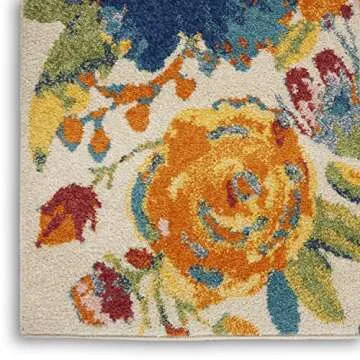 Nourison Floral Area Rug - Easy Cleaning, Vibrant Colors