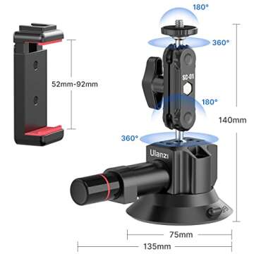 UURig SC-01 Suction Mount for Action Cameras and Phones