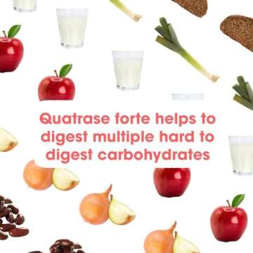 Intoleran Quatrase Forte Digestive Enzymes 36 Capsules - Pure Vegan Solution for FODMAP Intolerance,...