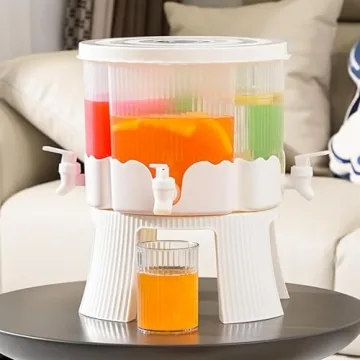 4 Grids Beverage Dispenser - 360° Rotatable Drink Server