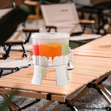 4 Grids Beverage Dispenser - 360° Rotatable Drink Server