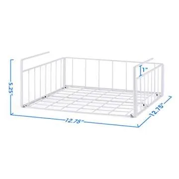 SimpleTrending Under Cabinet Organizer Shelf, 2 Pack Wire Rack Hanging Storage Baskets for Kitchen Pantry, White