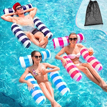 3 Pack Inflatable Pool Hammock Floats for Adults - Multi-Purpose Water Chairs