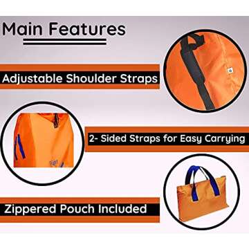 Alnoor USA Gate Check Bag for Single & Double Stroller Travel Bag for Air Plane | Extra Large & Ultra Durable - Includes Padded Shoulder Straps for Comfort & Durability With Pouch – Bonus E-Book