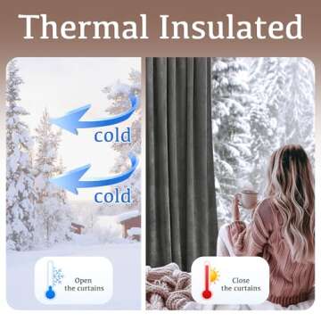 StangH Grey Velvet Curtains for Living Room 96 inches Long Blackout Curtains for Bedroom Grommet Privacy Thermal Insulated Window Drapes for Sliding Glass Door, W52 by L96 inches, 2 Panels