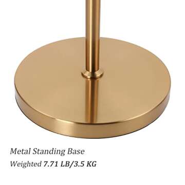 Ralbay Brass Gold Crystal, Bright Lighting, Modern Contemporary Copper Standing Light for Bedrooms, Brass/Copper Floor Lamp for Living Room(Bulb Excluded)
