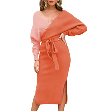 Viottiset Elegant Batwing Sleeve MIDI Dress for Women