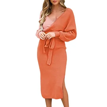 Viottiset Elegant Batwing Sleeve MIDI Dress for Women