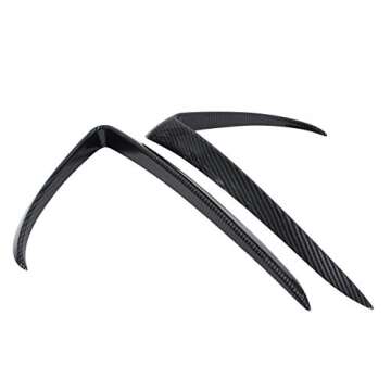 NewYall Front Left Driver and Right Passenger Side Carbon Fiber Fog Light Lamp Eyebrow Cover Trim