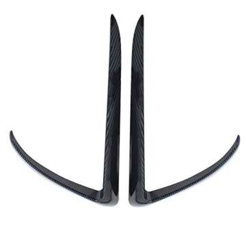 NewYall Front Left Driver and Right Passenger Side Carbon Fiber Fog Light Lamp Eyebrow Cover Trim