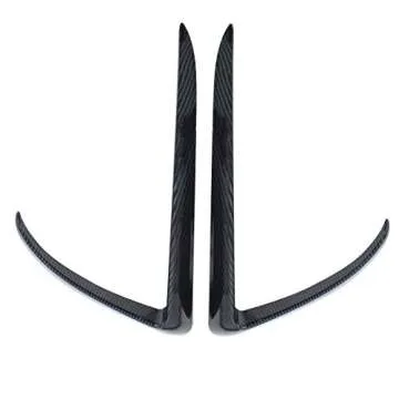 NewYall Front Left Driver and Right Passenger Side Carbon Fiber Fog Light Lamp Eyebrow Cover Trim