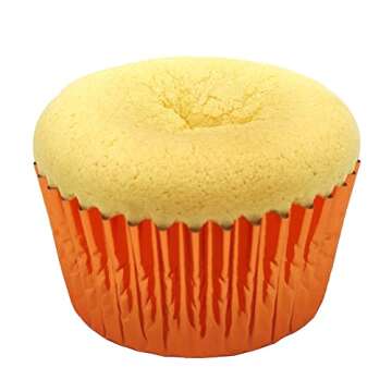 Mombake Standard Orange Foil Cupcake Liners Muffin Baking Cups for Party and More, 100-Count