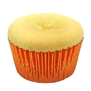 Mombake Standard Orange Foil Cupcake Liners Muffin Baking Cups for Party and More, 100-Count
