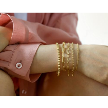 Stylish Waterproof Gold Bracelet Stack for Women - Non Tarnish