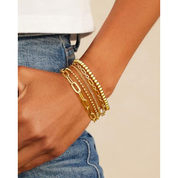 Stylish Waterproof Gold Bracelet Stack for Women - Non Tarnish