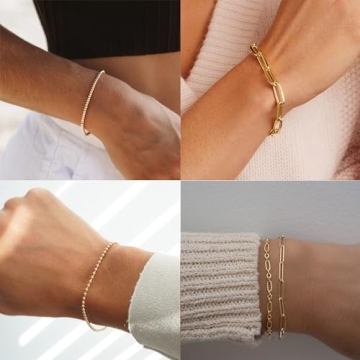 Stylish Waterproof Gold Bracelet Stack for Women - Non Tarnish