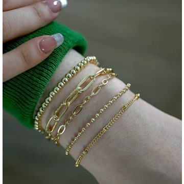 Stylish Waterproof Gold Bracelet Stack for Women - Non Tarnish