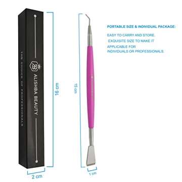 ALISHBA BEAUTY STAINLESS STEEL EASY LIFT LASH TOOL TINT TOOL, EYELASH LIFT PERM APPLICATOR, EYELASH LIFT LASH SEPARATOR TOOL WITH SEPARATING & COMB MAKEUP BEAUTY TOOL FOR LASH GRAFTING (AB-203)(PINK)